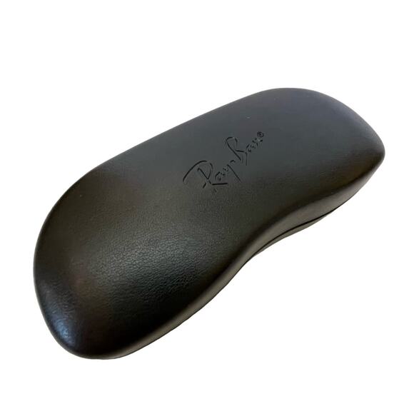 Ray Ban Leather Hard Shell Sunglasses Case Black Eyeglasses Storage Case - Picture 1 of 3